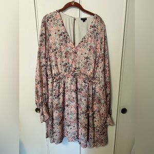 Torrid Multicolor Floral Long Sleeve Dress